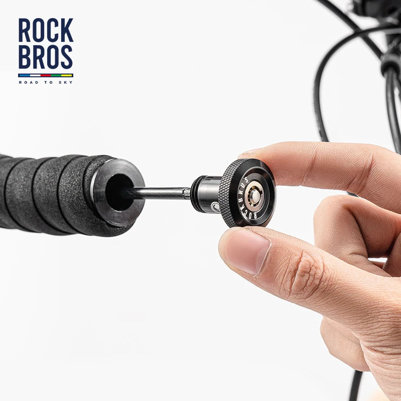 ROCKBROS ROAD TO SKY Bicycle Concealed Lock Portable Road Bike Curved Handlebar Plug Lock Anti-theft Cable Lock Bike Accessories