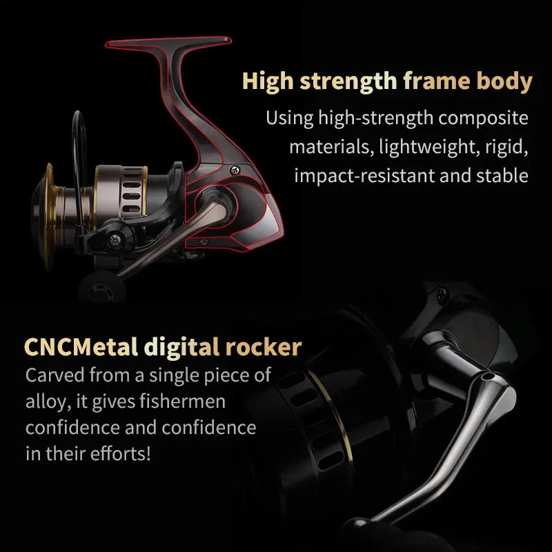 Two Handle Spinning Fishing Reel Aluminum Alloy Cross Spool