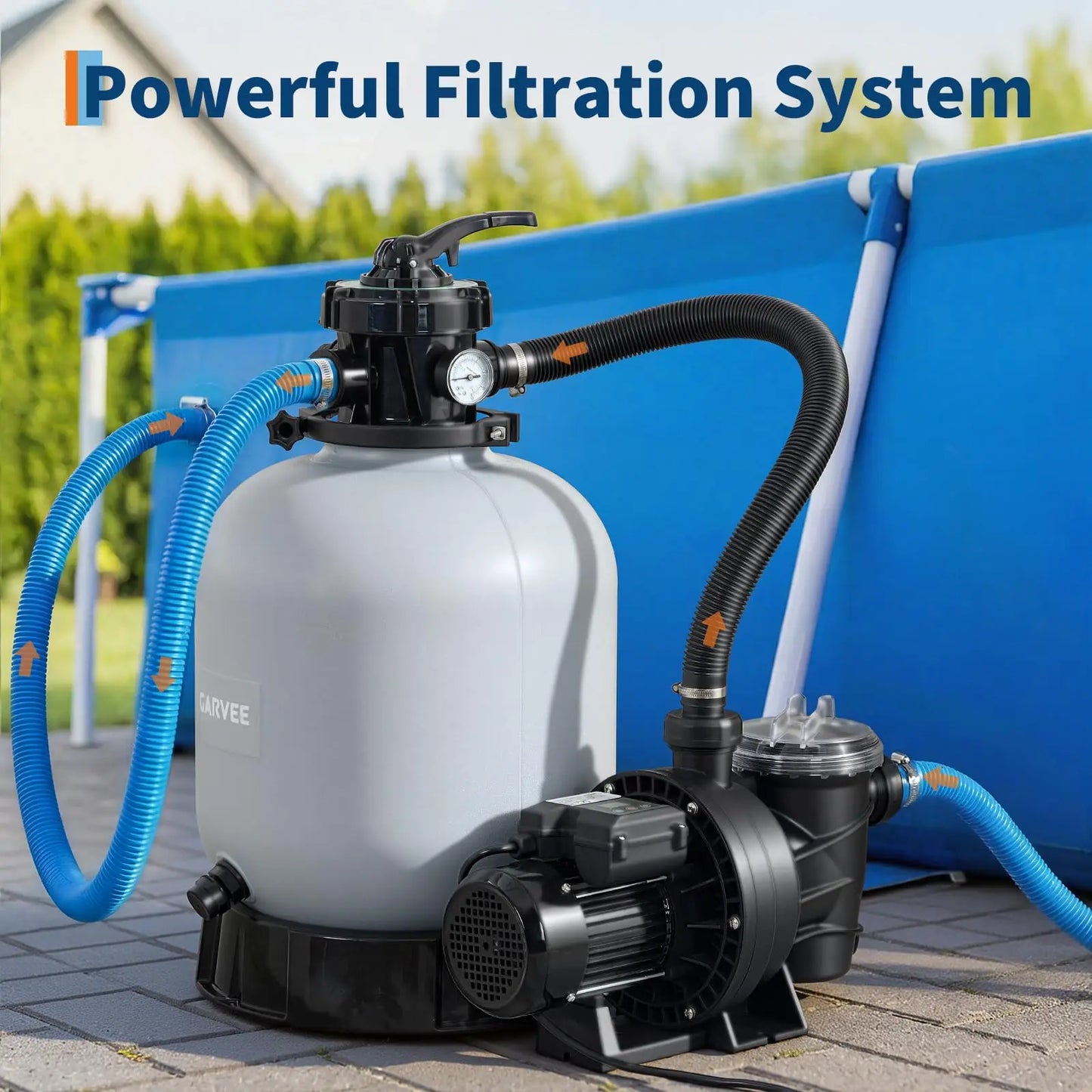 HiMISS Above Ground Pool Sand Filter System With Timer