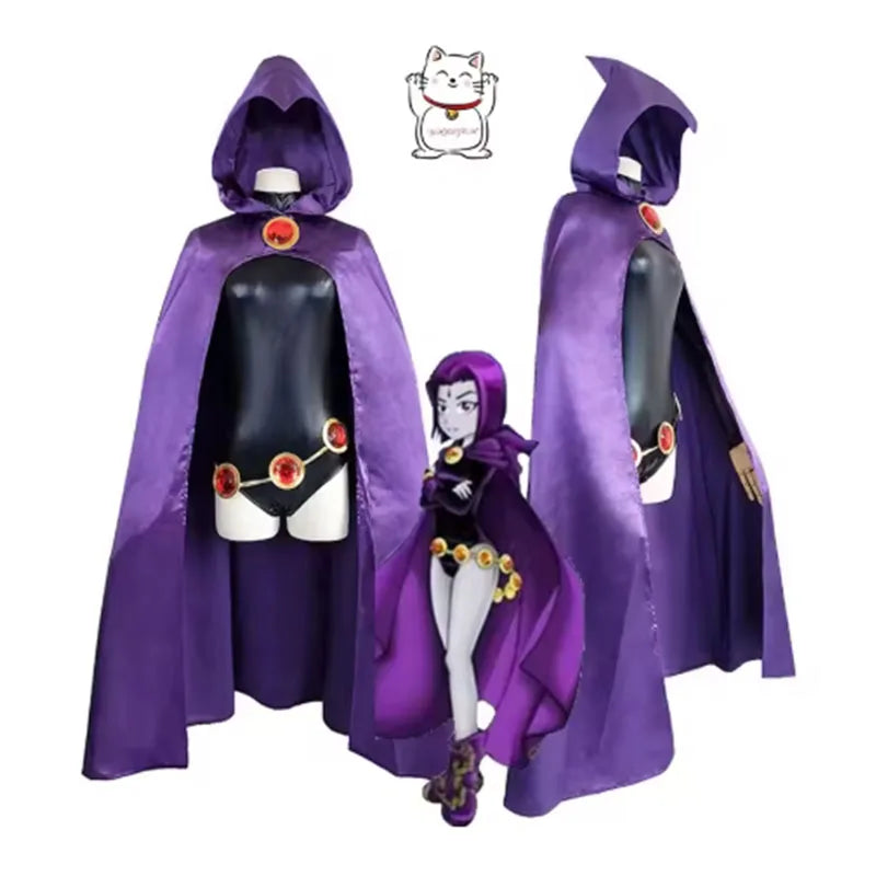 Anime Gothic Witch Cosplay Costume With Hooded Cape