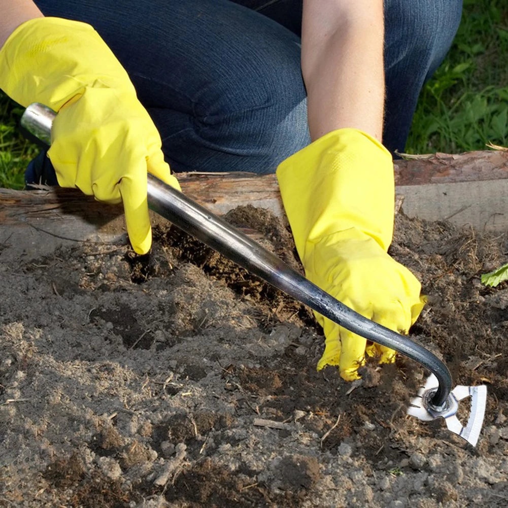 Multifunctional Garden Rake Manganese Steel Hand Weeder Rake Agricultural Weed Puller Shovel Grass Rooting Soil Loosening Tool
