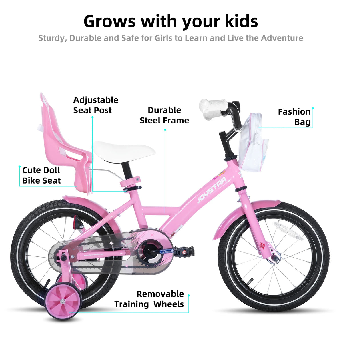Joystar Kids Bike With Training Wheels And Front Basket