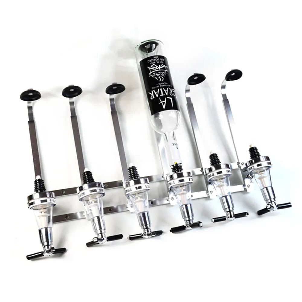 6-Bottles Alcohol Liquor Dispenser Stand Wall Mounted Drink Beer Wine Bar Butler 53*11*36cm