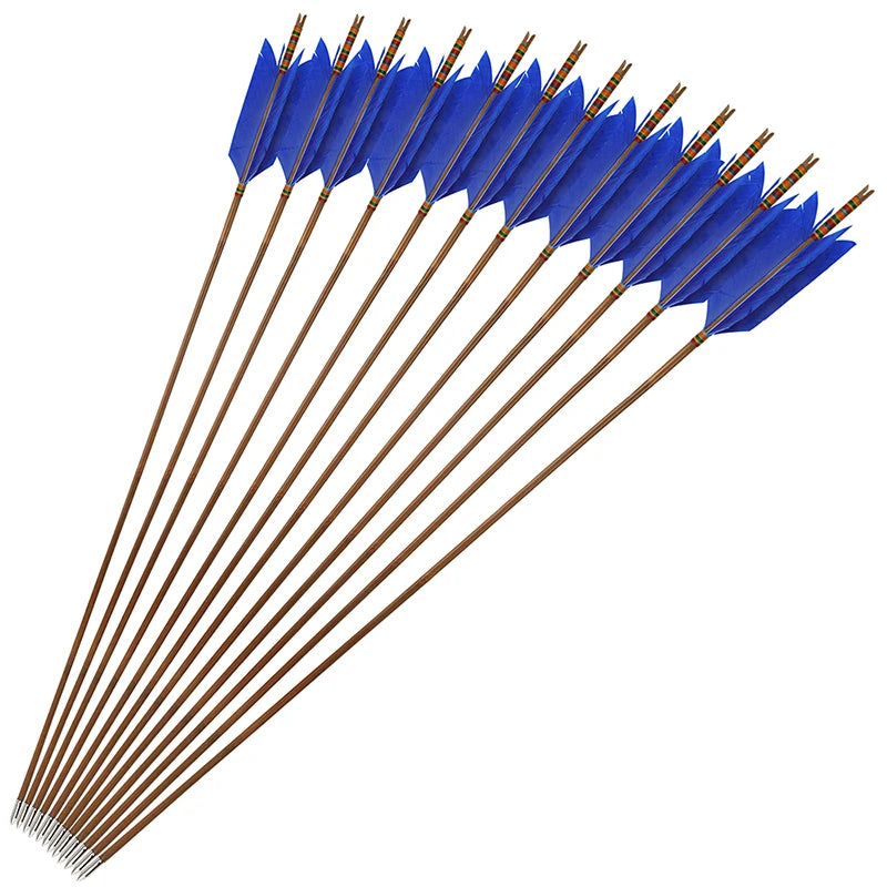 Premium Bamboo Archery Arrows Featuring Natural Turkey Feather Fletching