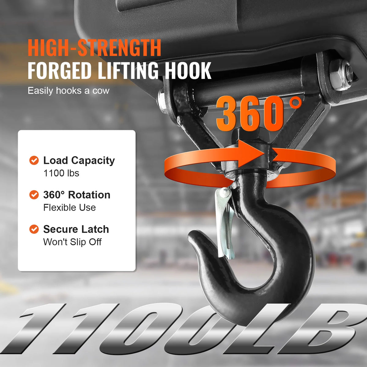SucceBuy Electric Hoist Winch 1100lbs Portable With Wireless Remote