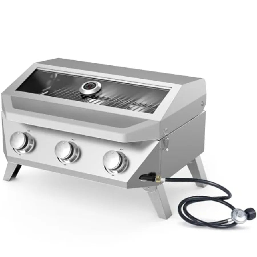 Dual Fuel Gas And Charcoal Grill With Cast Iron Griddle