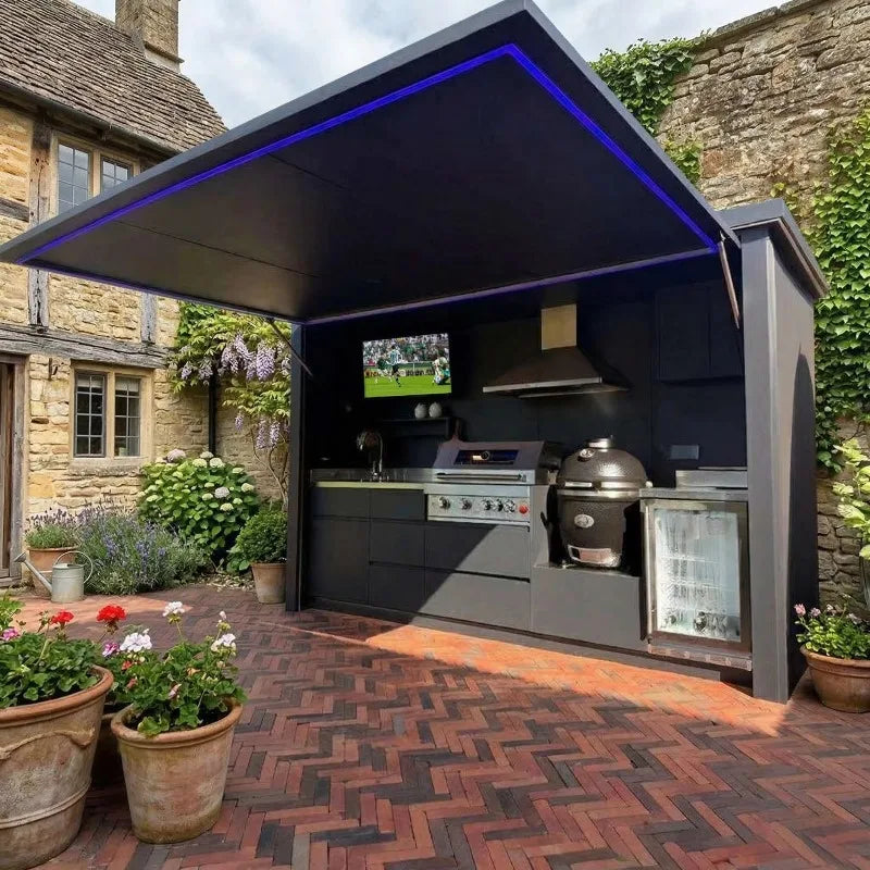 Outdoor Kitchen Pod Stainless Steel BBQ Cabinet With Roller Shutters