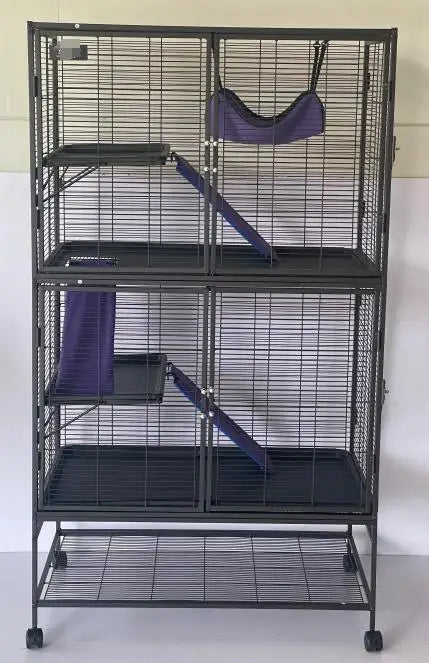 Garvee Rolling Metal Multilevel Ferret Small Animal Cage