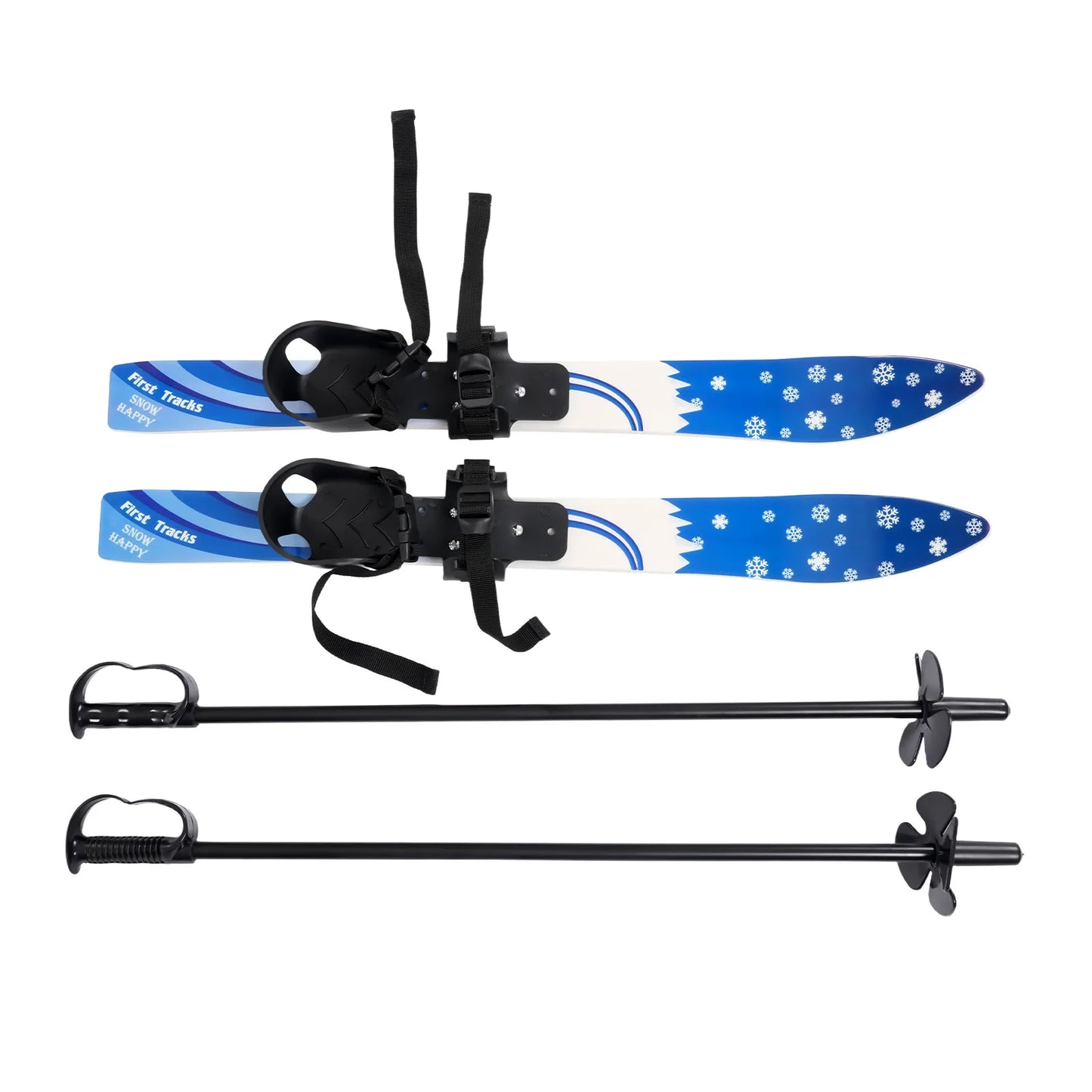 Durable Kids Snow Skiing Skis And Complete Pole Set