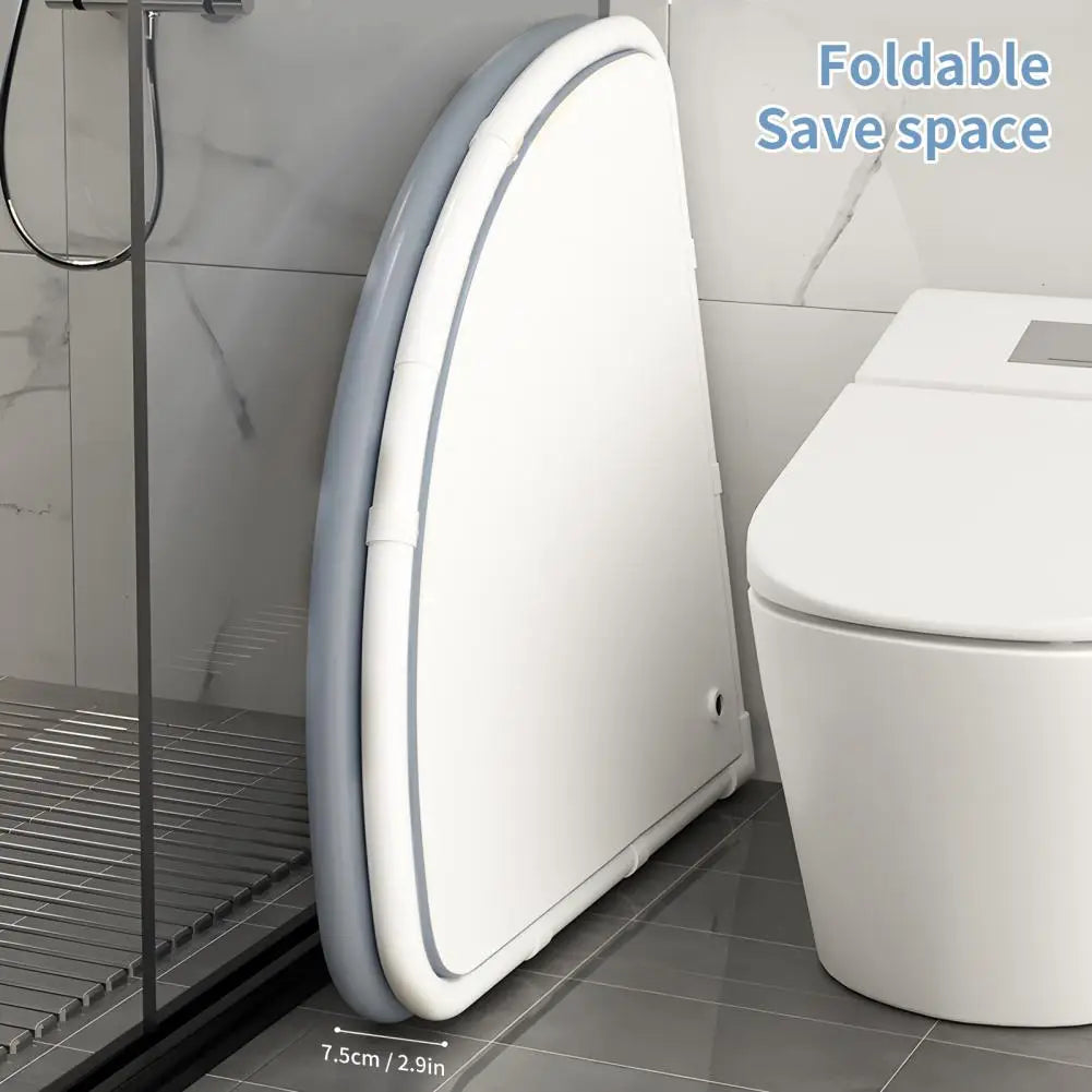 Fan Shaped Portable Foldable Bathtub With Ergonomic Seat Cushion