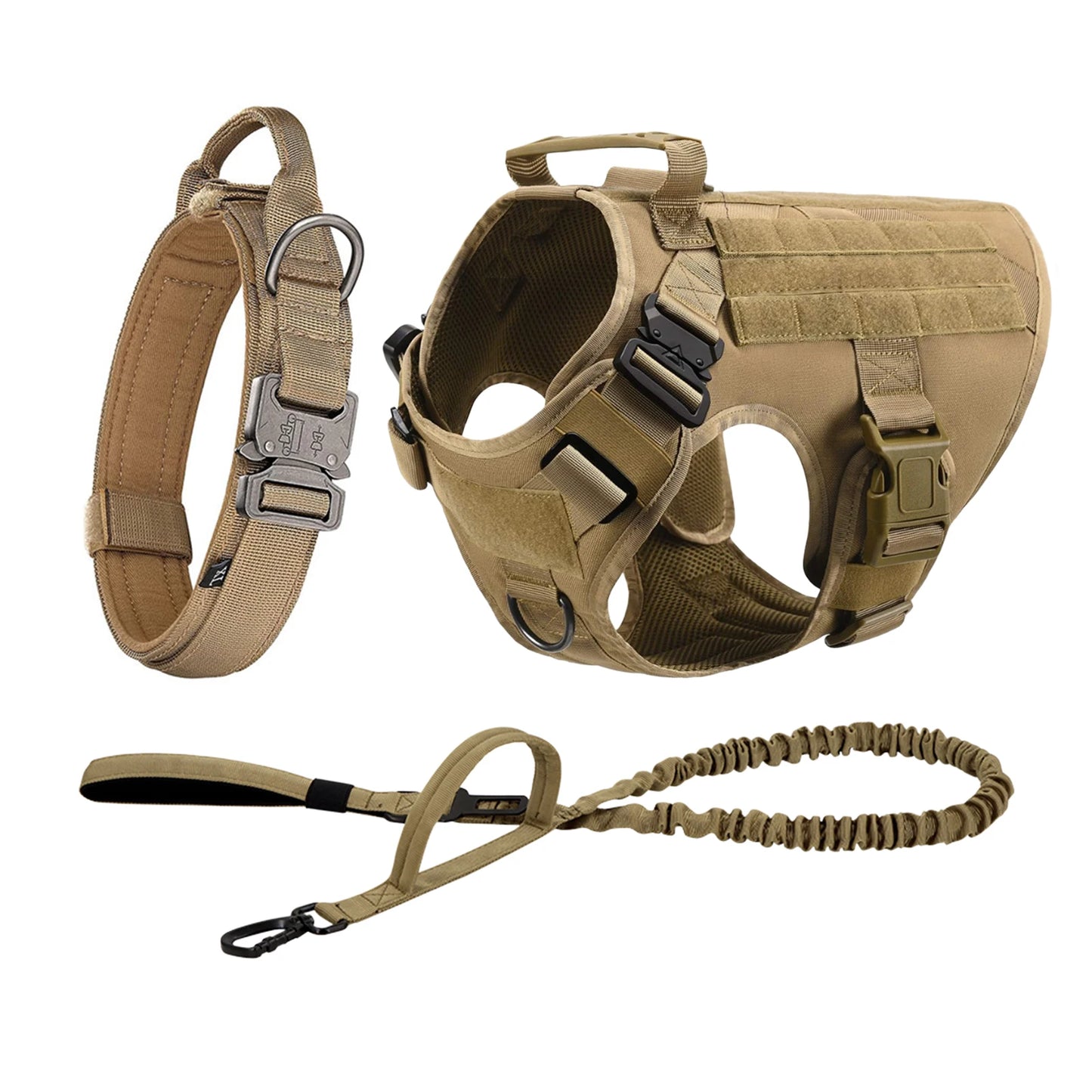 Petavel Tactical Dog Harness With Quick Release Padded Molle Vest