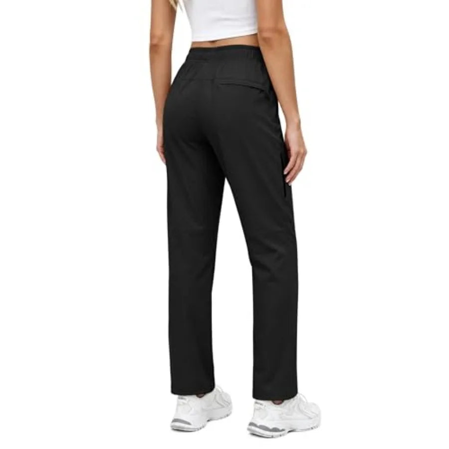 Lzzidou Women's UPF50 Hiking Cargo Pants, Water Resistant Quick Dry Stretch Pants with 5 Zip Pockets