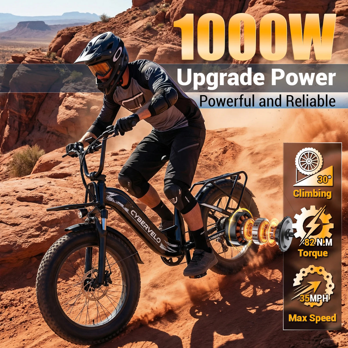 CBVELO EK8 1000W Peak Step-Through Fat Tire Electric Bike