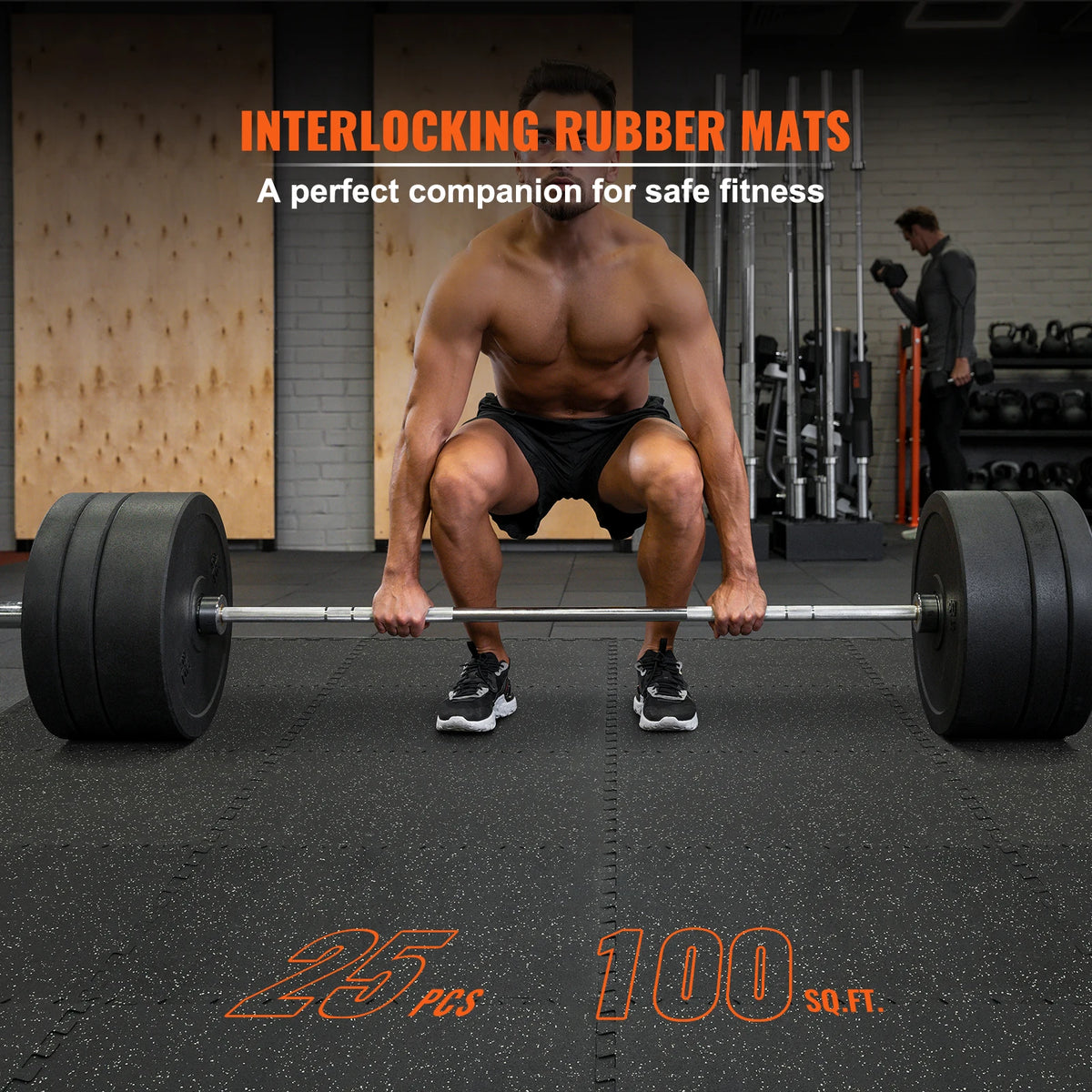 SucceBuy Interlocking Gym Floor Mats With Rubber Top