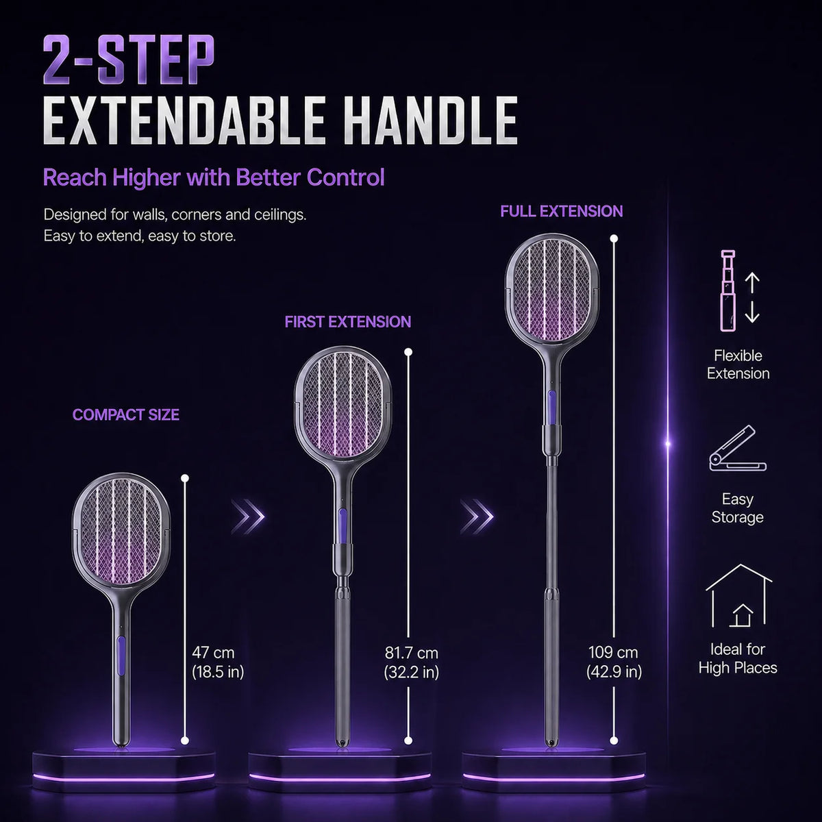 Portable Electric Mosquito Swatter With UV Lure Lamp