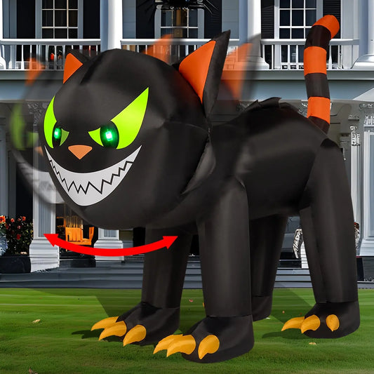 Joyfy Halloween Inflatable Cat Outdoor Yard Decor With Led Lights