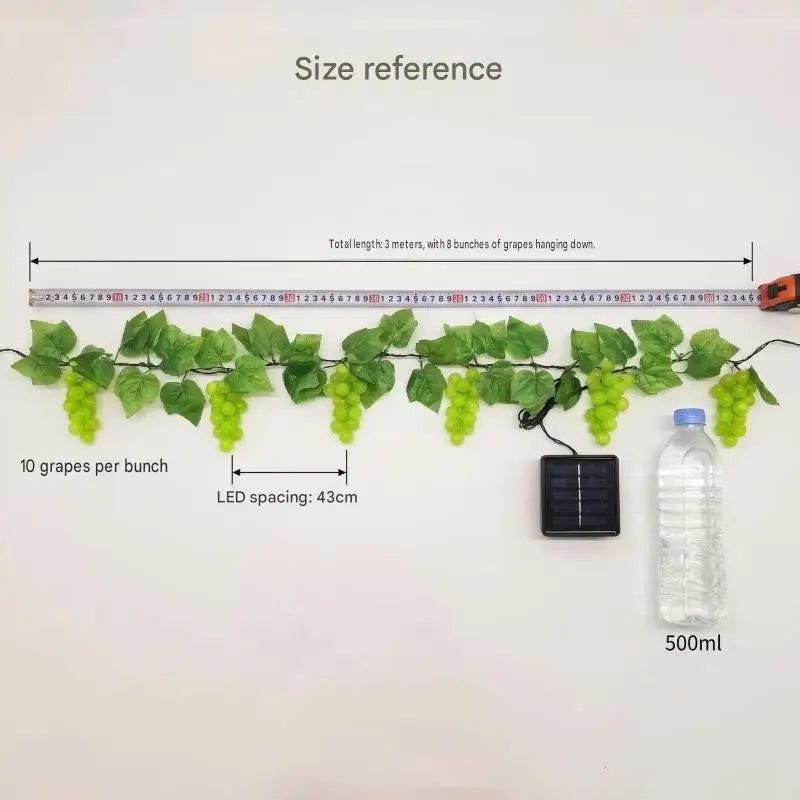 Solar Artificial Grape Vine Garland For Hanukkah And Passover Decor