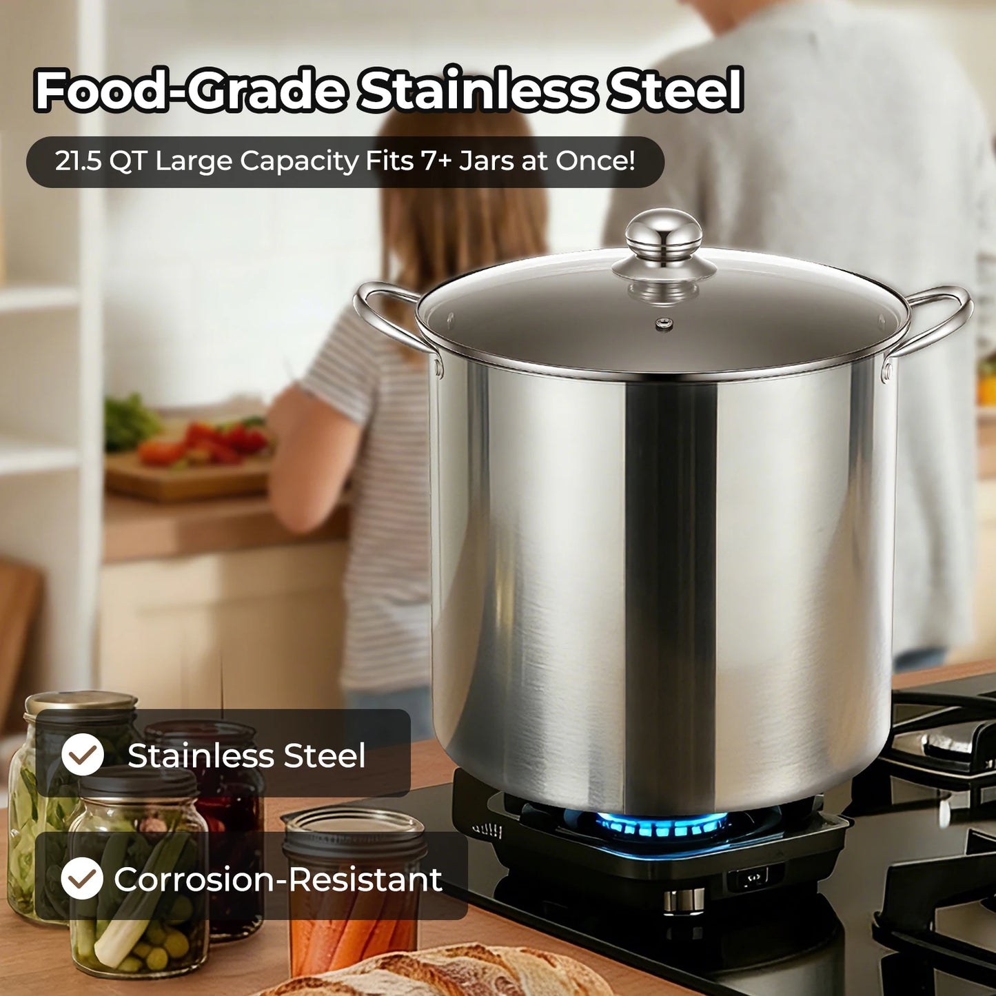 Stainless Steel Water Bath Canner Pot and Canning Kit