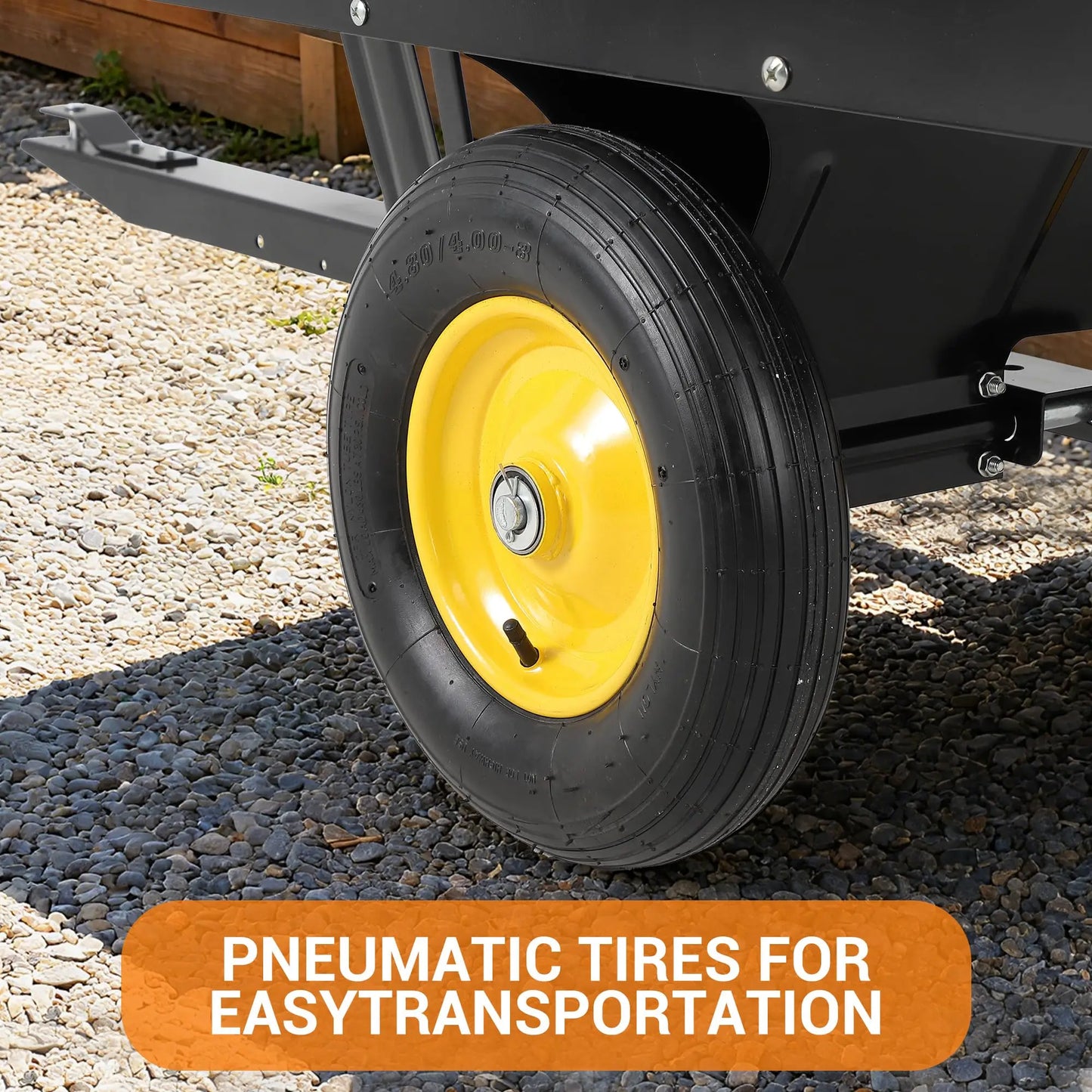HiMiss Steel Dump Cart With Removable Sides For Outdoor
