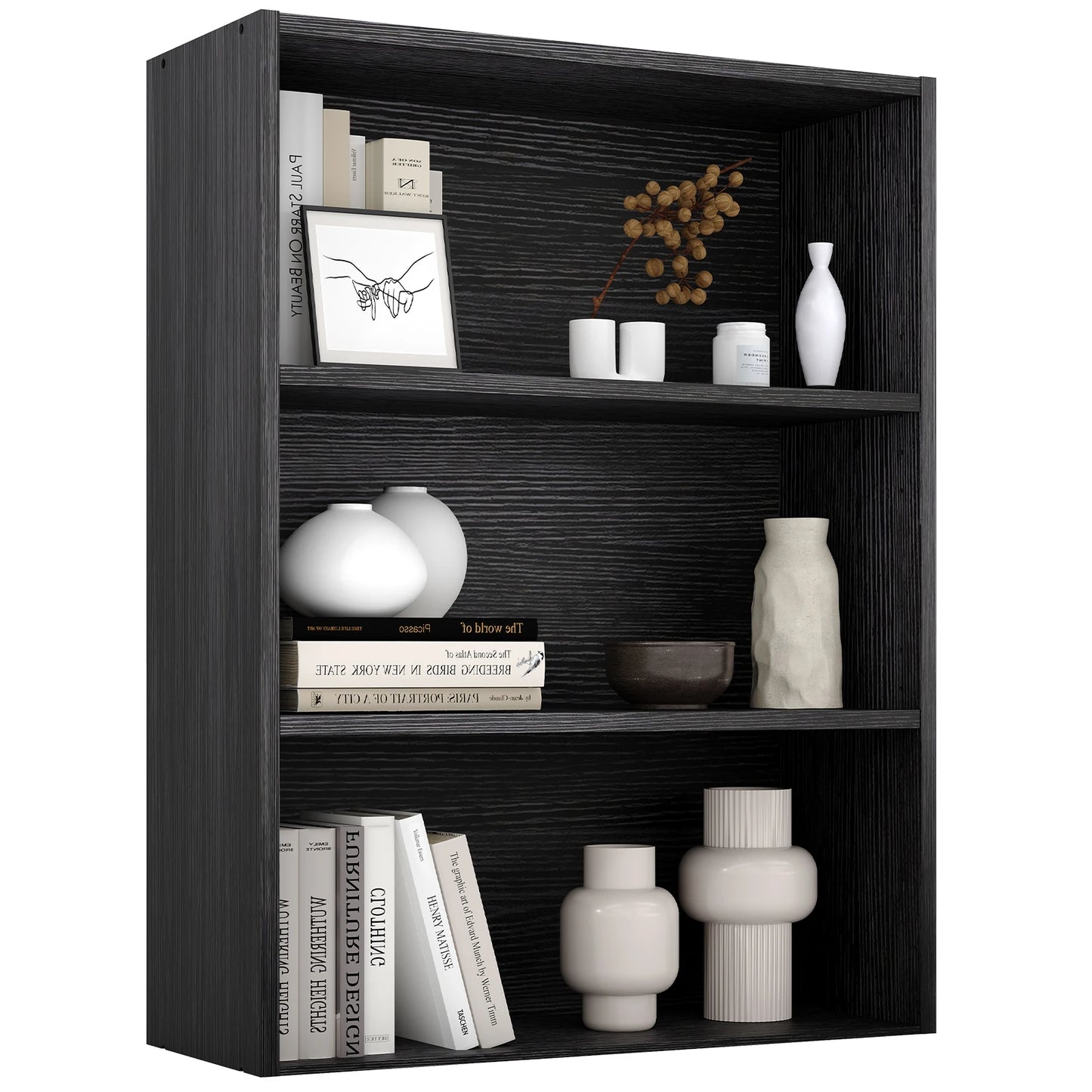 MCQ Wooden Tiered Bookshelf Storage Stand For Home Organization