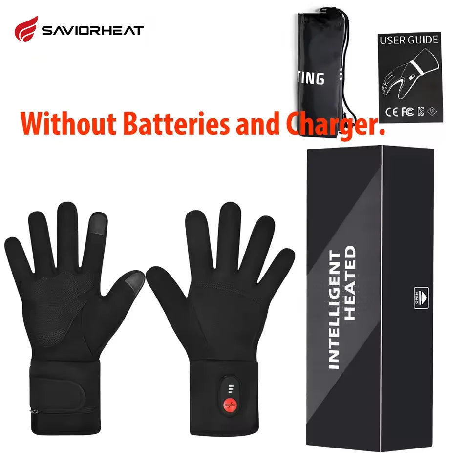 Savior Heated Gloves Electric Skiing Winter Warm Support Touch Screen Glove Men Women Snowboarding Thermal Skiing Liner Outdoor
