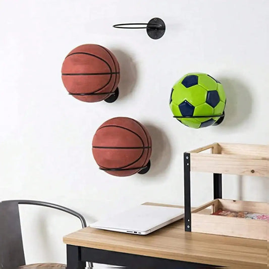 Wall Mounted Iron Basketball Display Stand For Home Gym