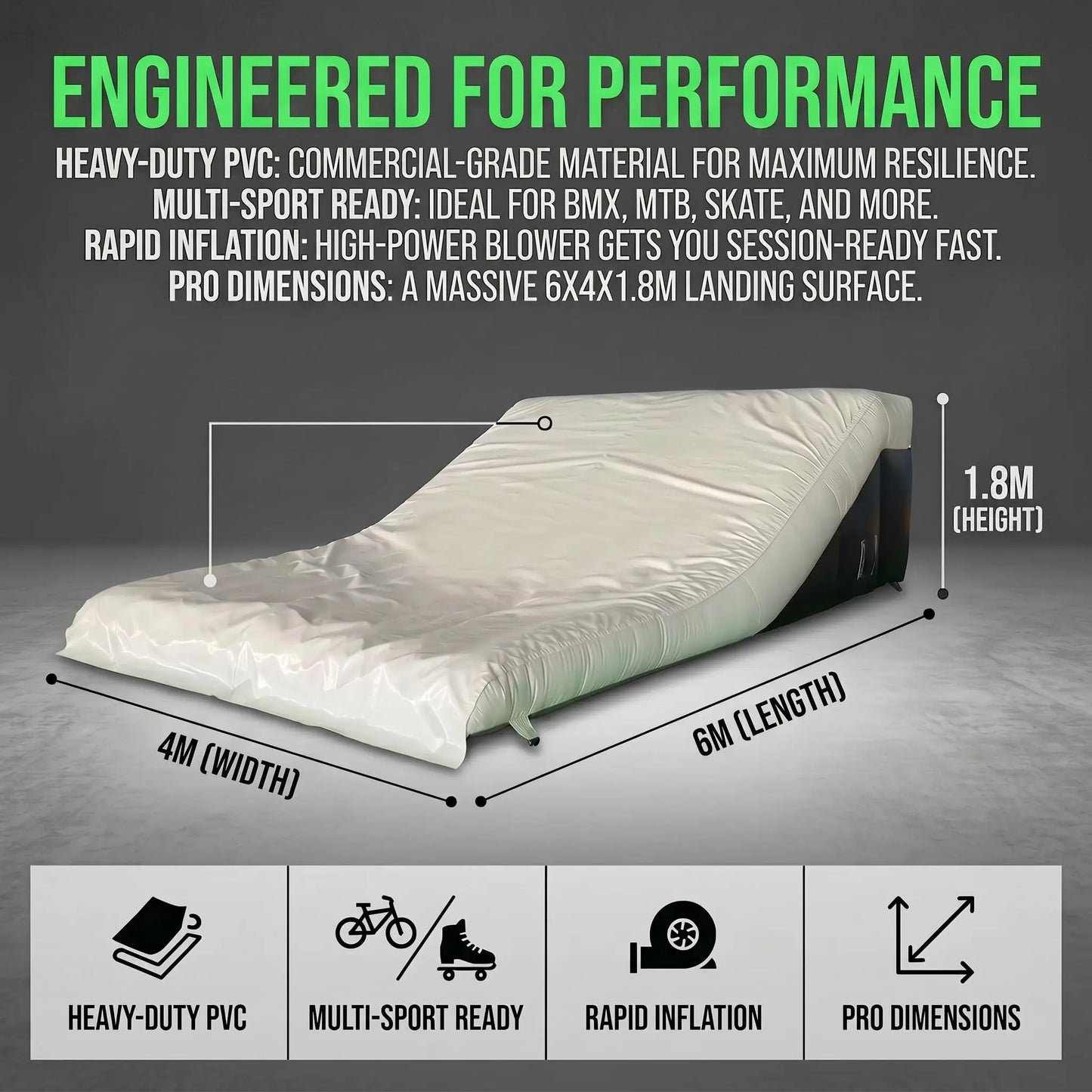 Commercial Inflatable Airbag Lander For BMX MTB Training
