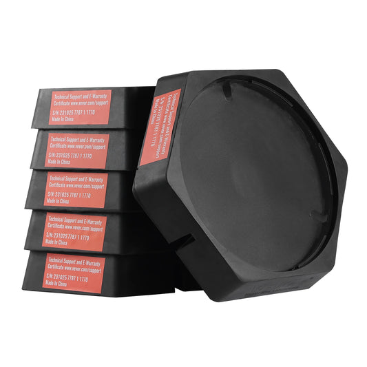 SucceBuy RV Leveling Pads Round Landing Feet Permanent Attached Jack Stabilizers Rubber  Travel Trailers Class A/C Motorhome