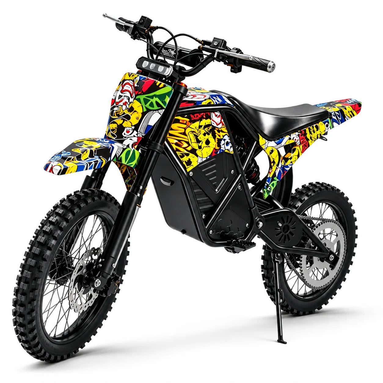 3000W Peak Power Electric Dirt Bike 48V 20.8Ah - 38MPH High Speed Off-Road E-Motorcycle with Dual Suspension & Dual Disc Brakes, 40-Mile Range, 3 Riding Modes