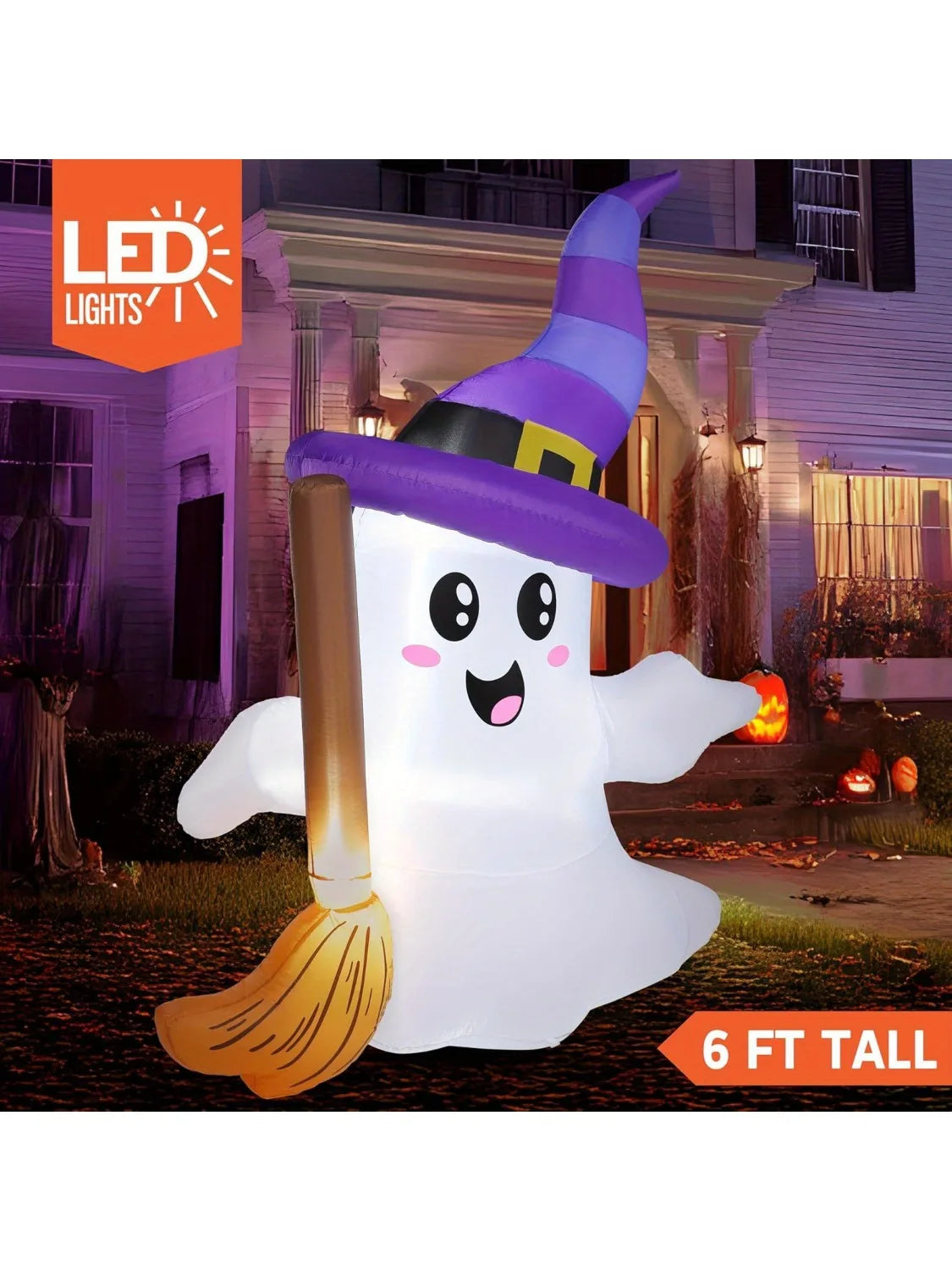 Joyfy LED Ghost Outdoor Inflatable Halloween Seasonal Yard Decor