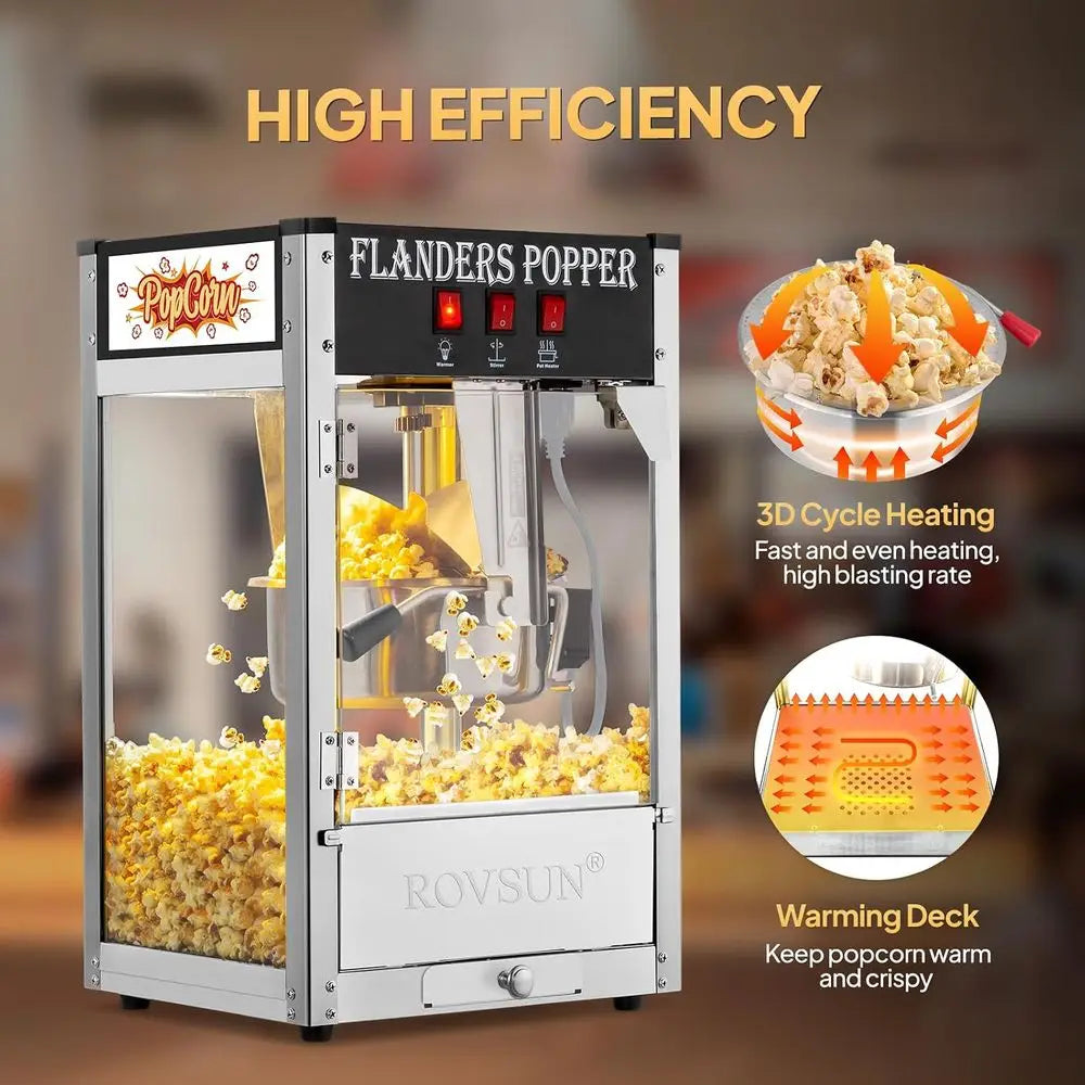 corn hine with 8 Ounce Kettle Makes Up to 32 Cups ETL Certiied, Countertop corn Maker Commercial corn hine Movie Theater Style w