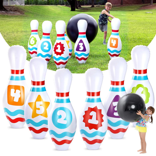 Joyfy Inflatable Bowling Set for Kids and Adults Party Toy
