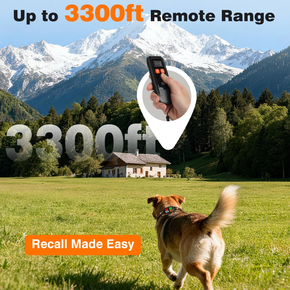 2026 New Color Screen Dog Training Collar,3300ft Electric Collar for Dog Training,IPX7 Waterproof Dog Anti Bark Collar