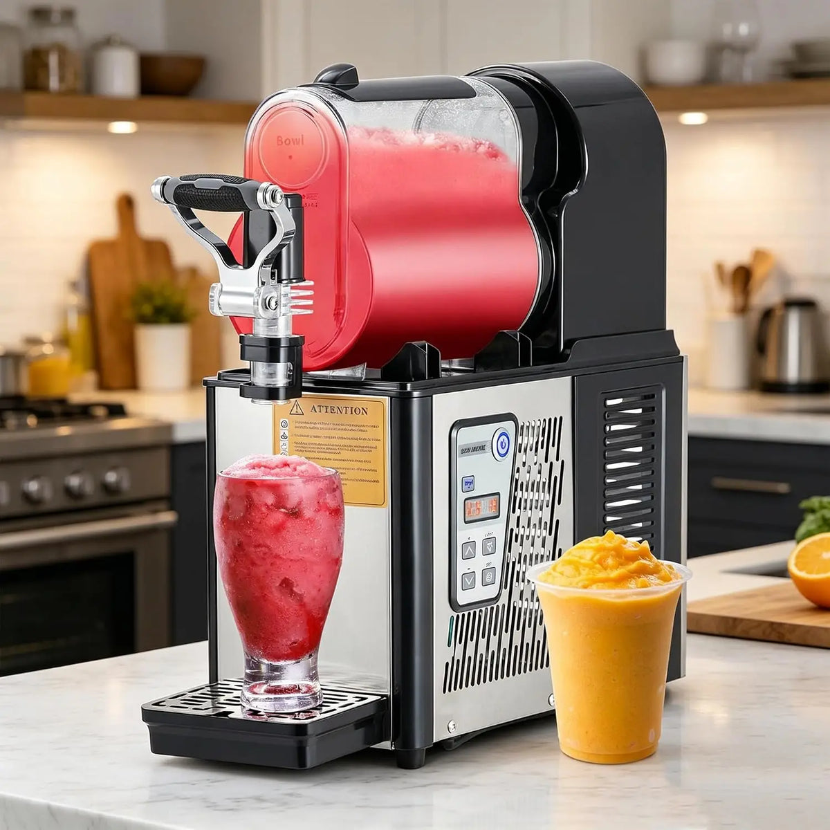 3L Commercial Slushie Machine – 300W Stainless Steel Frozen Drink Maker, Self-Cleaning, for Margaritas, Smoothies & Cocktails, Ideal for Home & Small Business Use, Black