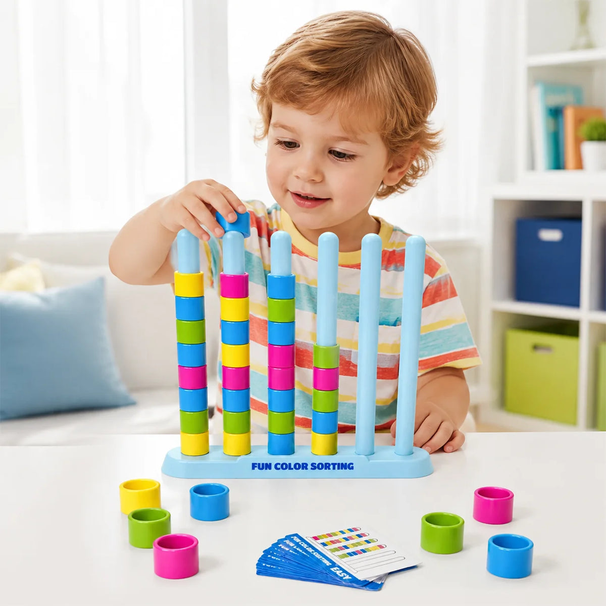 Color Stack Challenge Game Creative Matching Card Puzzle Toy