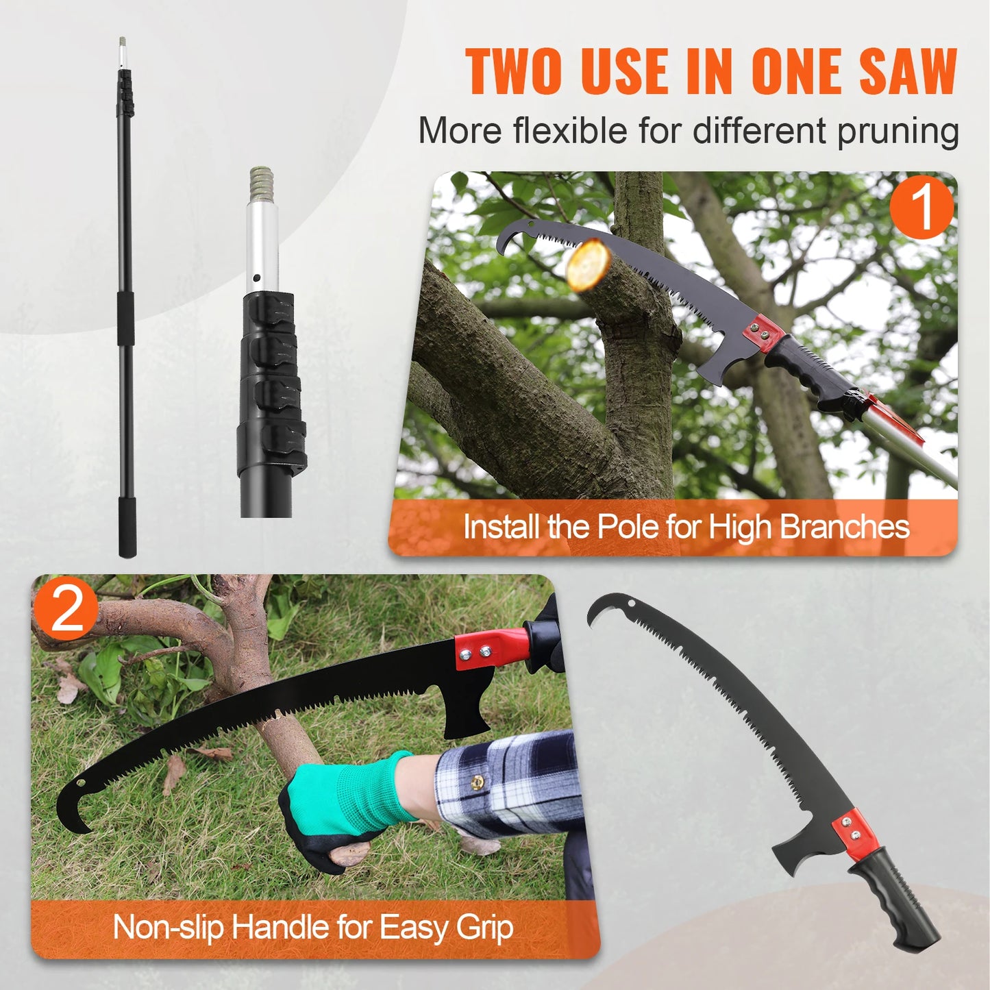 SucceBuy Telescopic Manual Pole Saw For Garden Tree Pruning