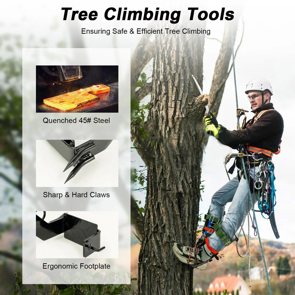 Professional Tree Climbing Tools Kit With Safety Belt And Ropes