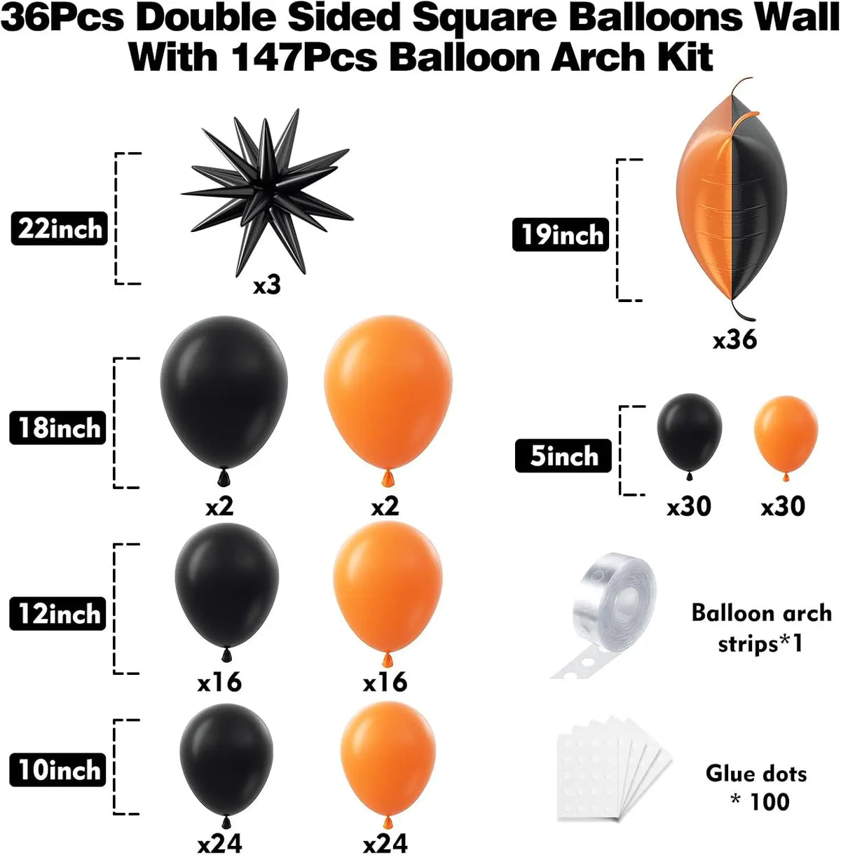 Double Sided Square Foil Balloon Garland Arch Kit Decor