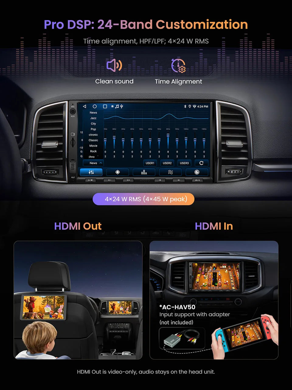 Atoto Android Car Stereo Receiver With Multimedia CarPlay Support