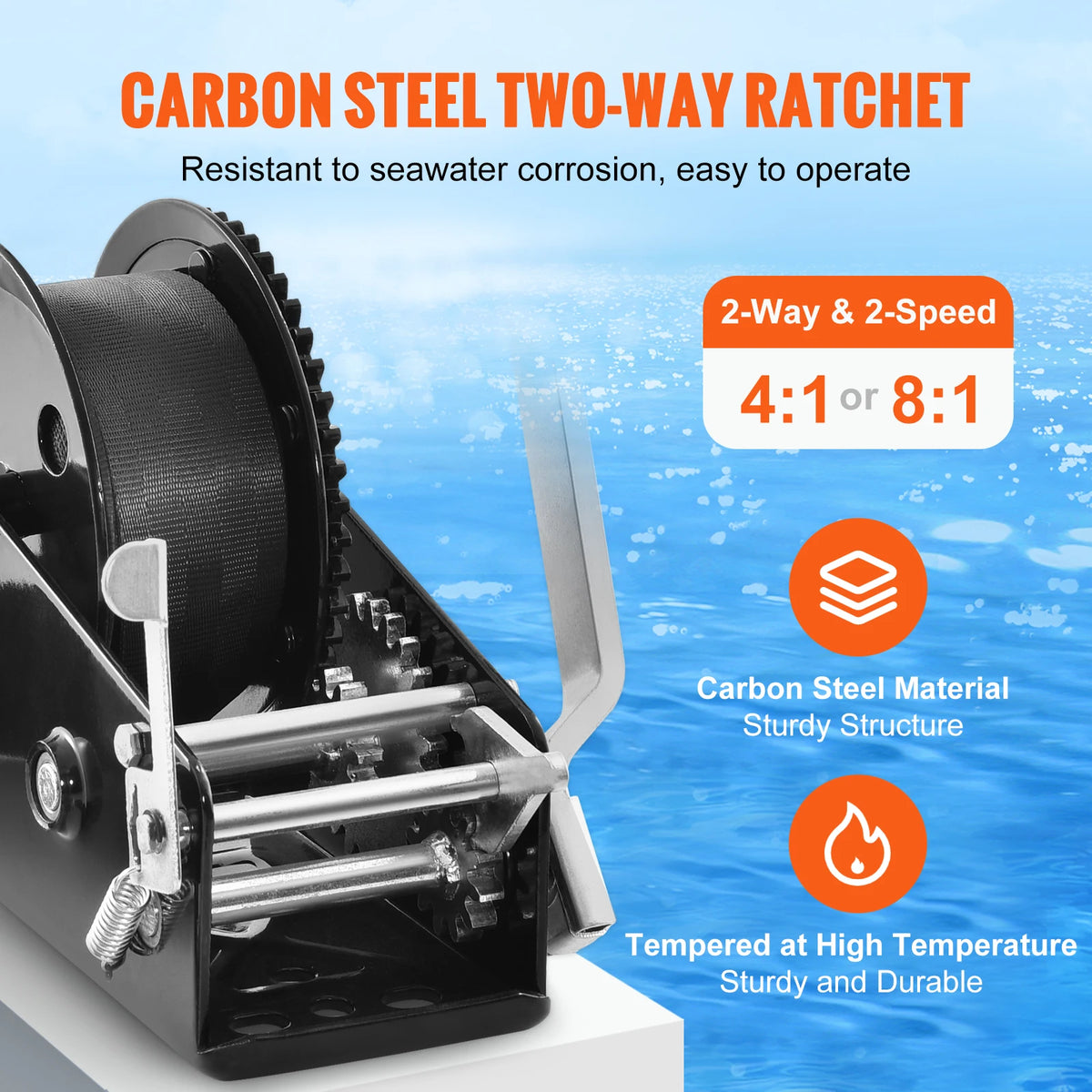 Succebuy Heavy Duty Manual Boat Trailer Winch With Ratchet Strap