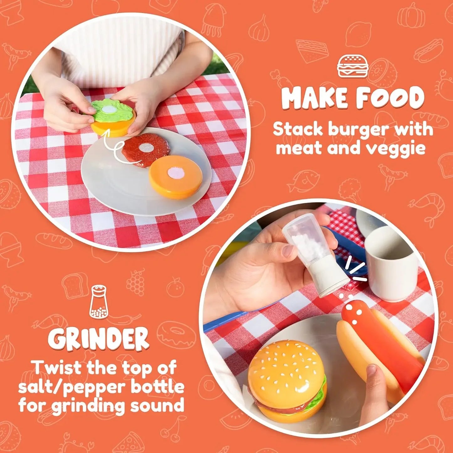 Joyfy Kids Interactive Barbecue Play Set With Kitchen Cooking Pieces