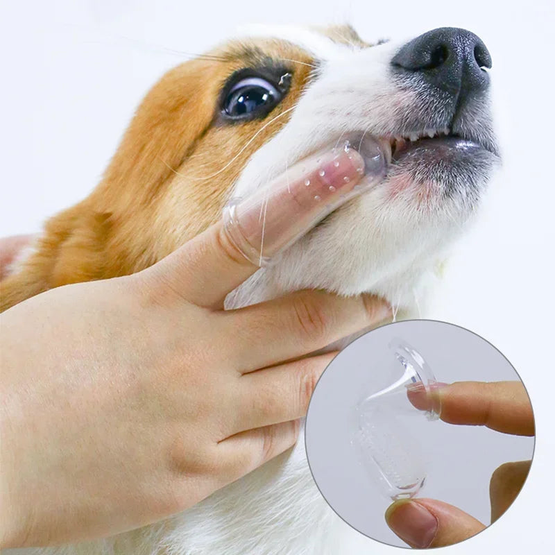 Silicone Finger Toothbrush For Dogs And Cats Dental Cleaning