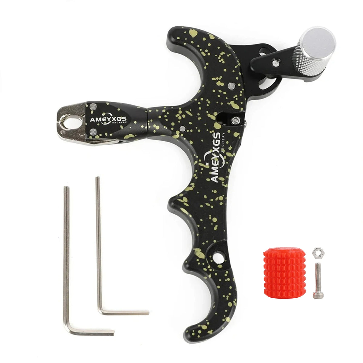 Compound Bow 4 Finger Release Aids Aluminum Alloy 360° Rotatable Jaws Left Right Hand Compatible Adjustable Trigger Archery Shooting Accessories