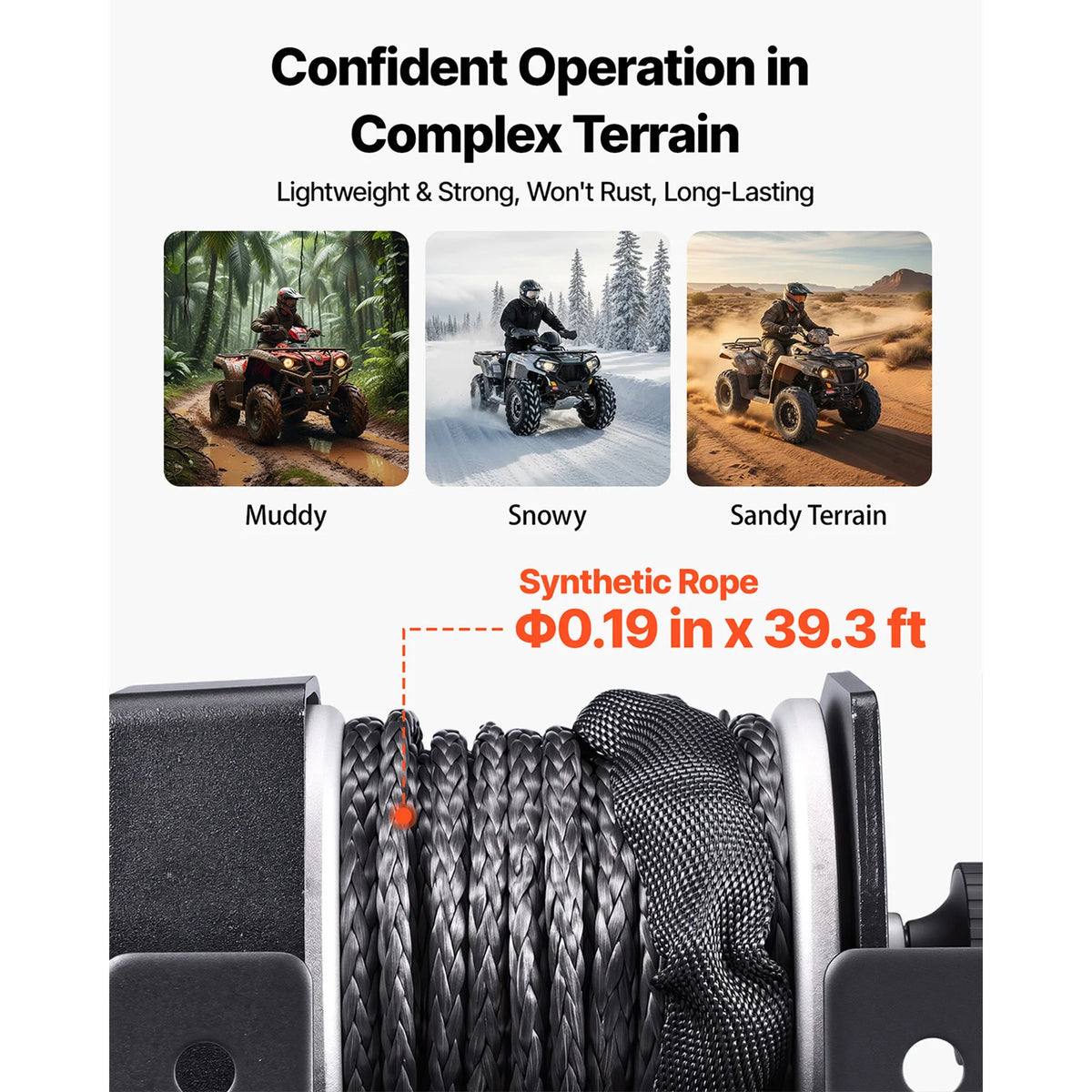 SucceBuy 2500/3500LBS 12V Wired Electric ATV/UTV Winch with 32/39ft Synthetic Rope Aluminum Fairlead Mount Plate for Towing Car