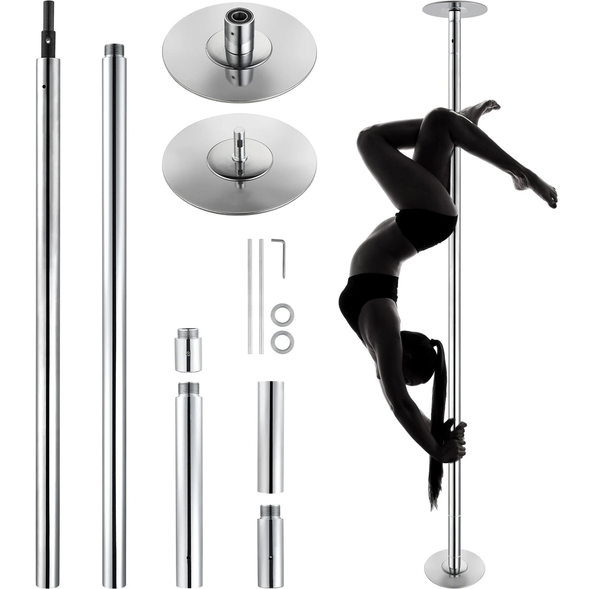 SucceBuy Professional Fitness Dance Pole Heavy Duty Stainless Steel