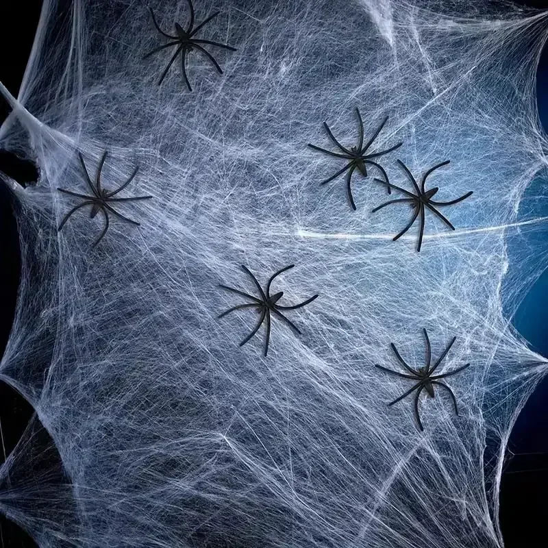Artificial Cotton Spider Web Halloween Haunted House Decor