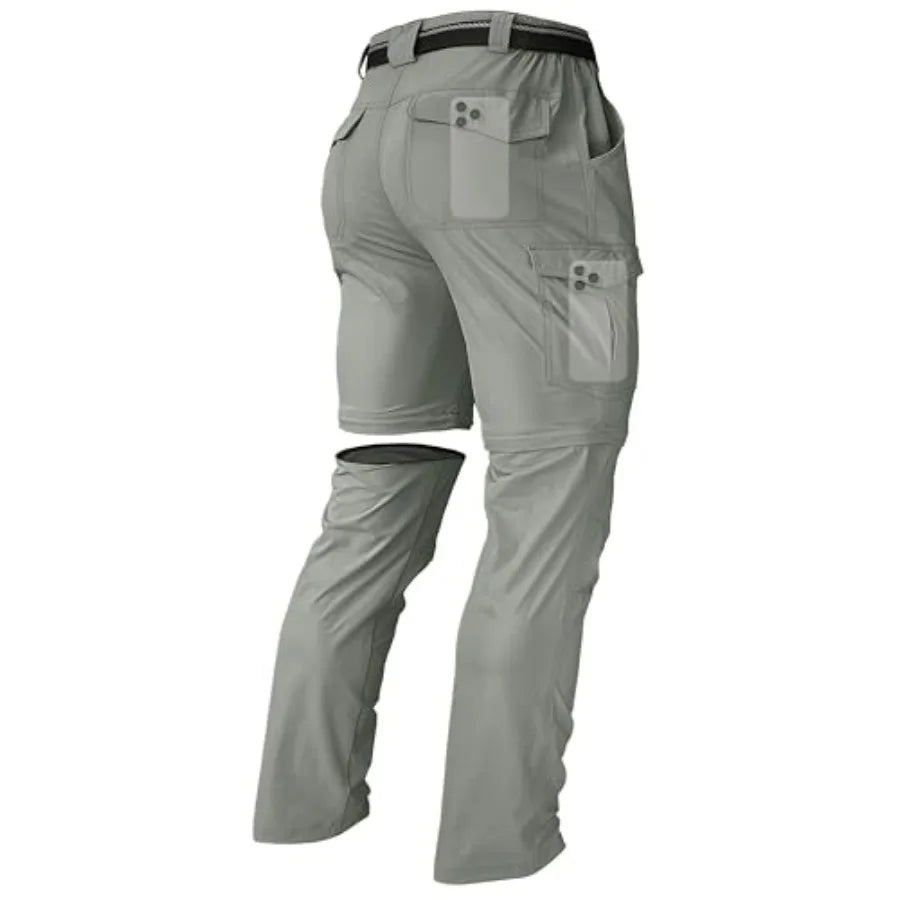 Men's Hiking Convertible Zip Off Pants Outdoor Waterproof Quick Dry Lightweight Fishing Safari Travel Cargo Work Pants