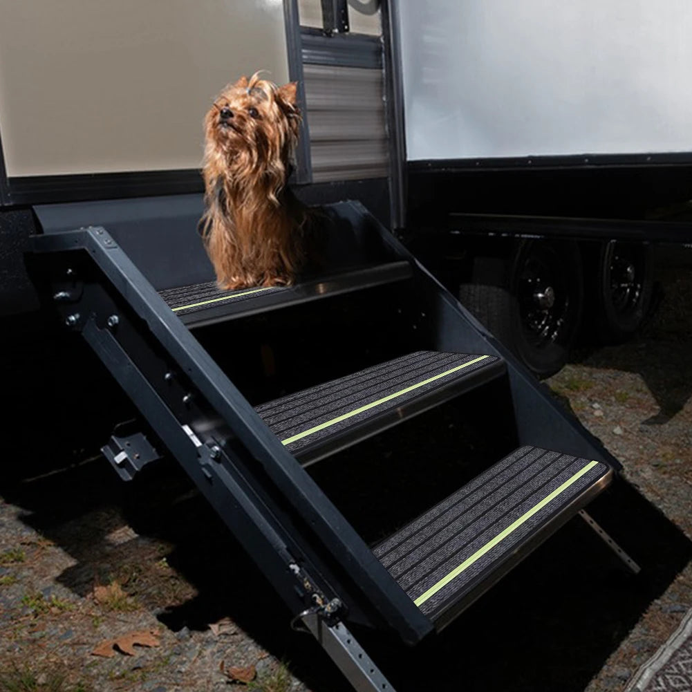4-Pack Camper Rug Carpet Set Reflective RV Stair Covers RV Step Rugs for Outdoor Adventures