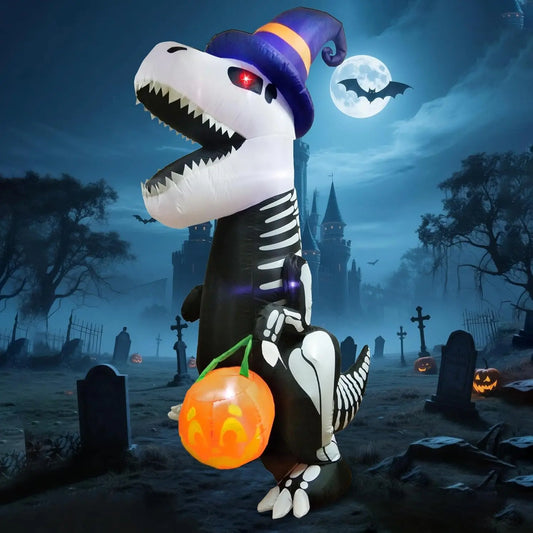 Joyfy Inflatable Skeleton Dinosaur Halloween Outdoor Decoration