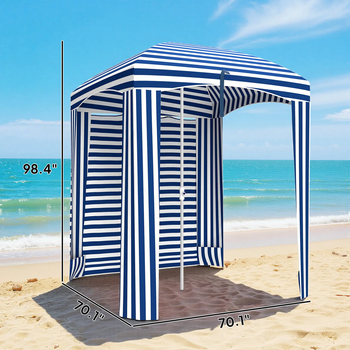 Portable Beach Cabana Umbrella With Carry Bag And Mesh Windows